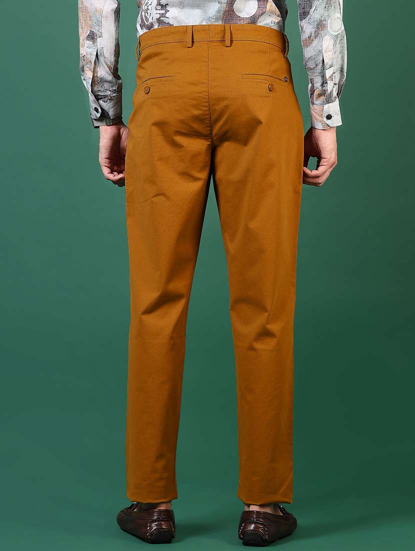 men solid flat front casual trouser - 21731614 -  Standard Image - 2
