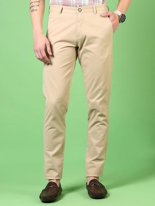 men mid rise solid chinos - 21731616 - Standard Image - 0