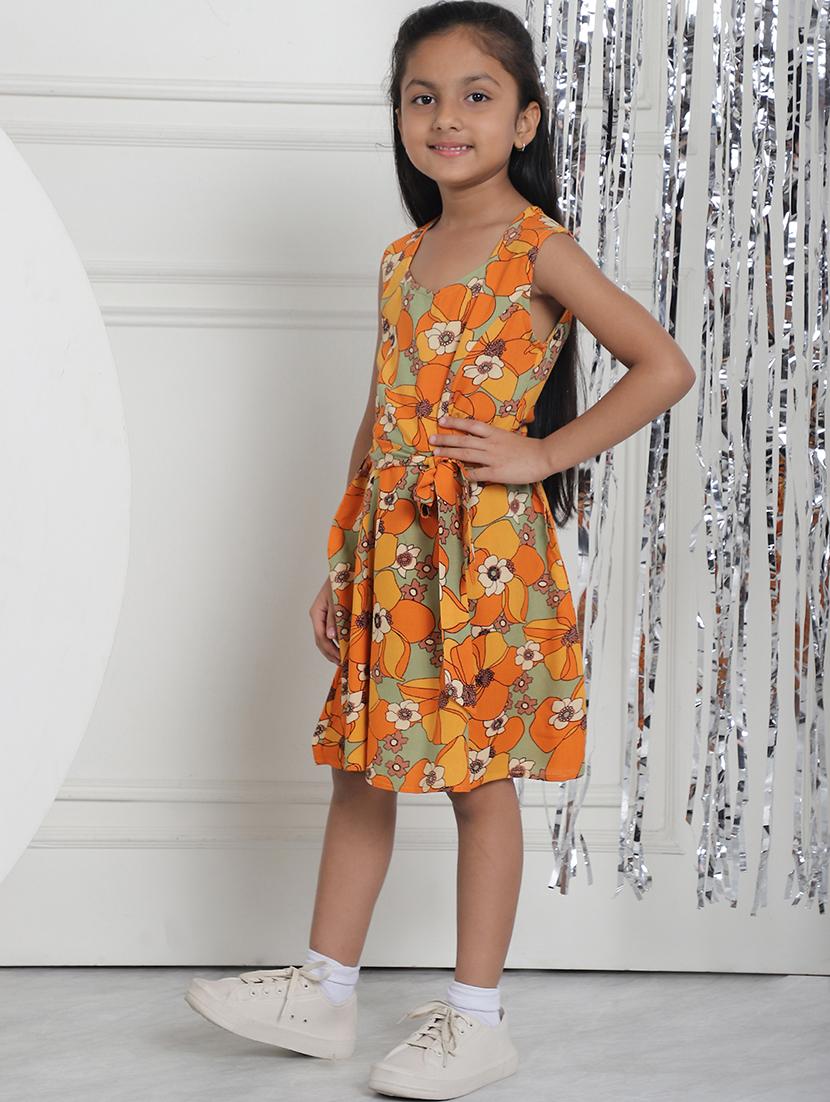 girls floral sleeveless regular fit a-line dress - 21731740 - Standard Image - 2