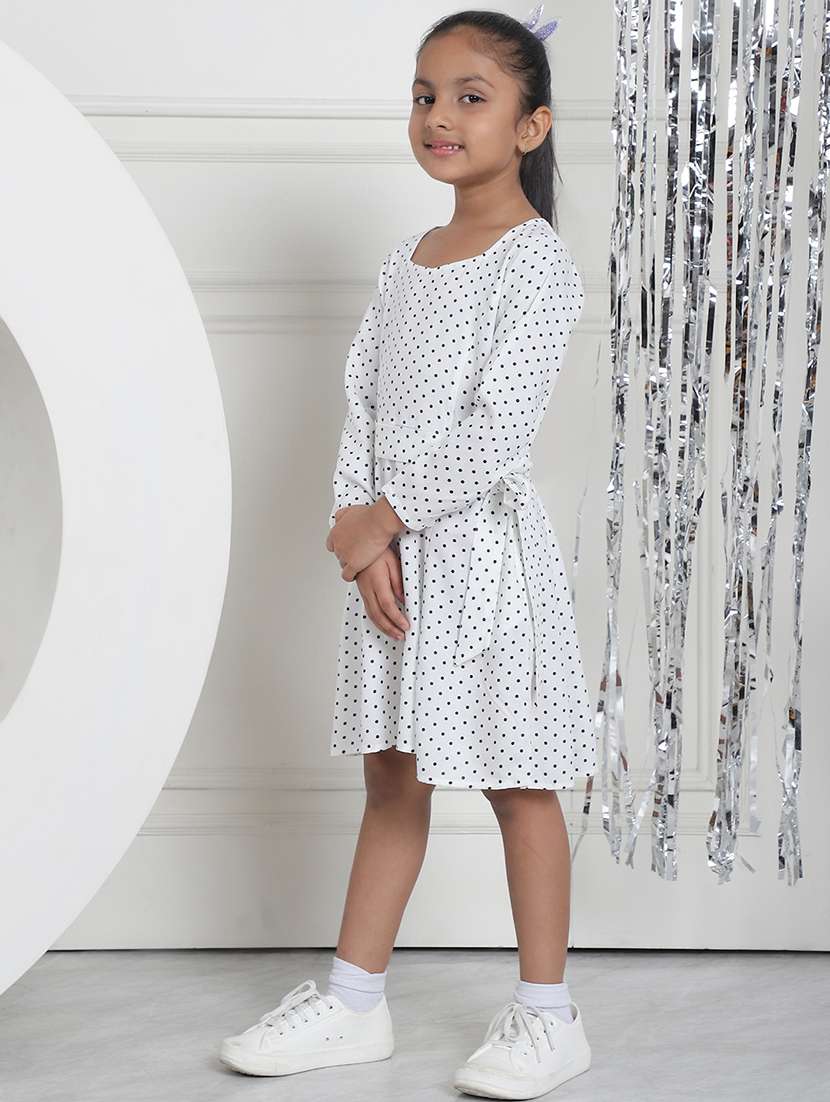 girls polka dot long sleeve regular fit dress - 21731792 -  Standard Image - 2