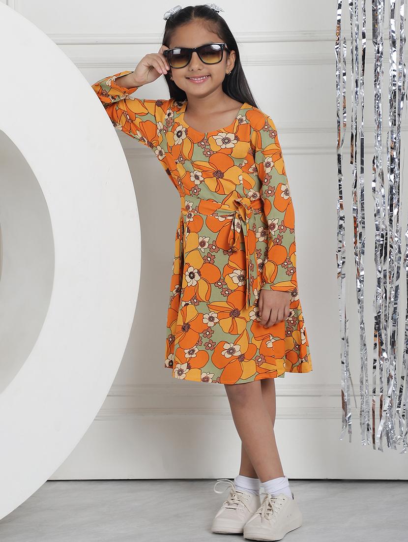 girls floral long sleeve regular fit dress - 21731794 - Standard Image - 2