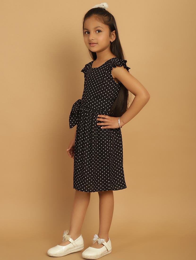 girls polka dot cap sleeve regular fit a-line dress - 21731795 - Standard Image - 2