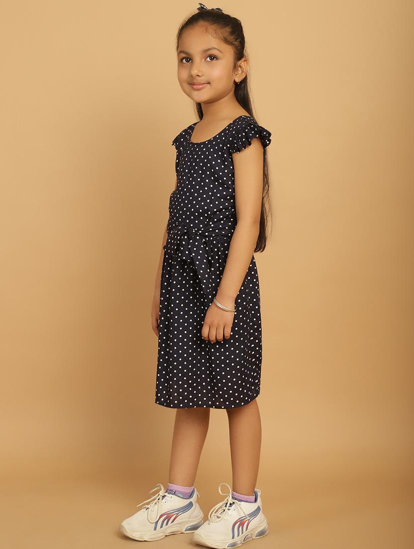 girls polka dot cap sleeve regular fit a-line dress - 21731817 - Standard Image - 2