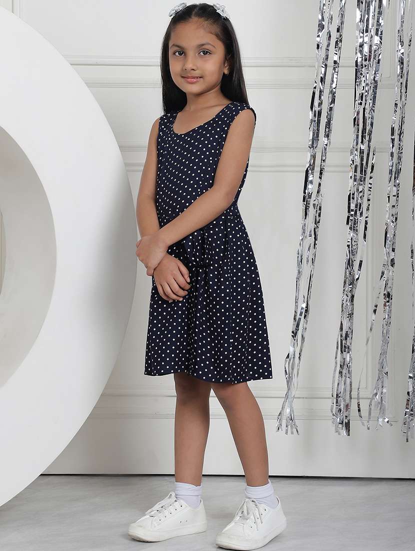 girls polka dot sleeveless regular fit a-line dress - 21731818 - Standard Image - 2