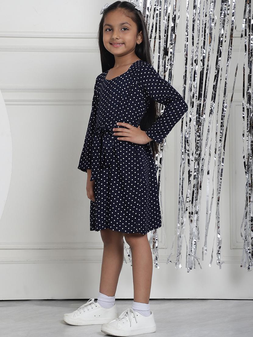 girls polka dot long sleeve regular fit dress - 21731819 - Standard Image - 2