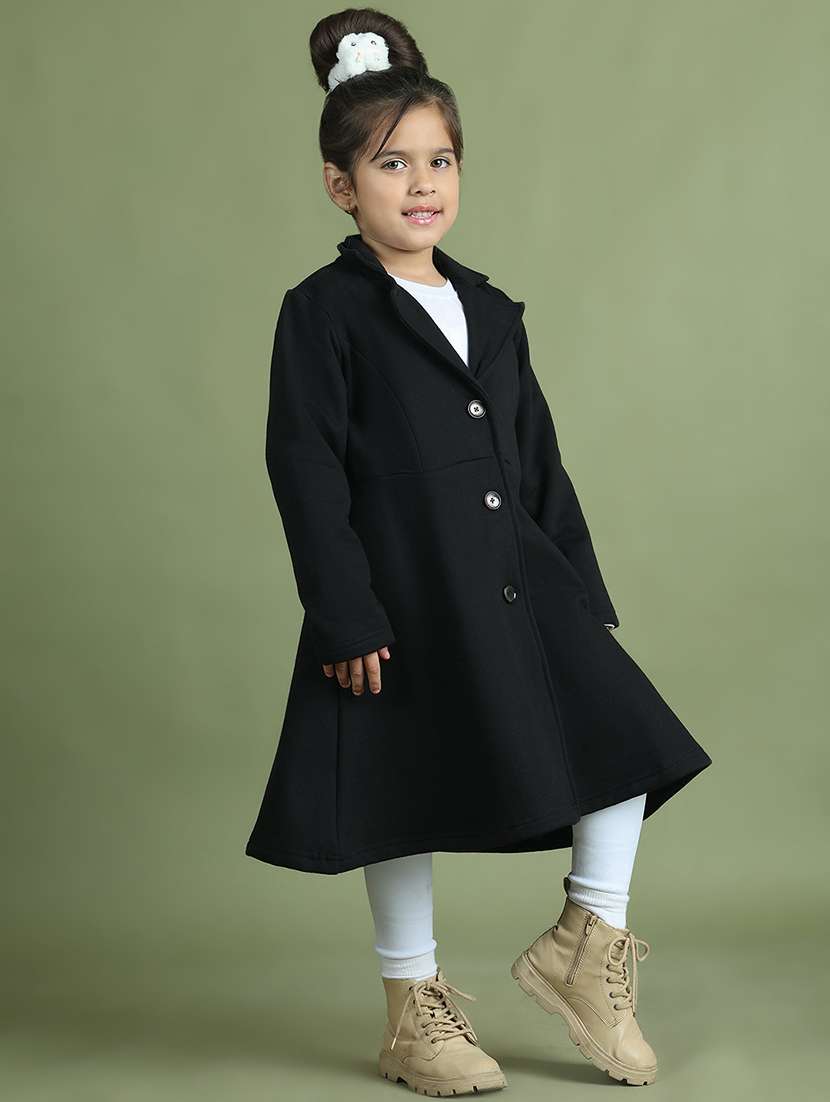 girls solid long sleeve trench coat - 21731873 - Standard Image - 2