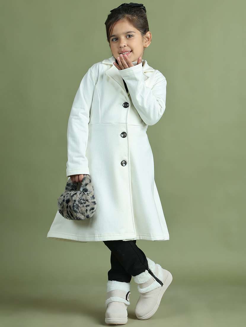 girls solid long sleeve trench coat - 21731874 - Standard Image - 2