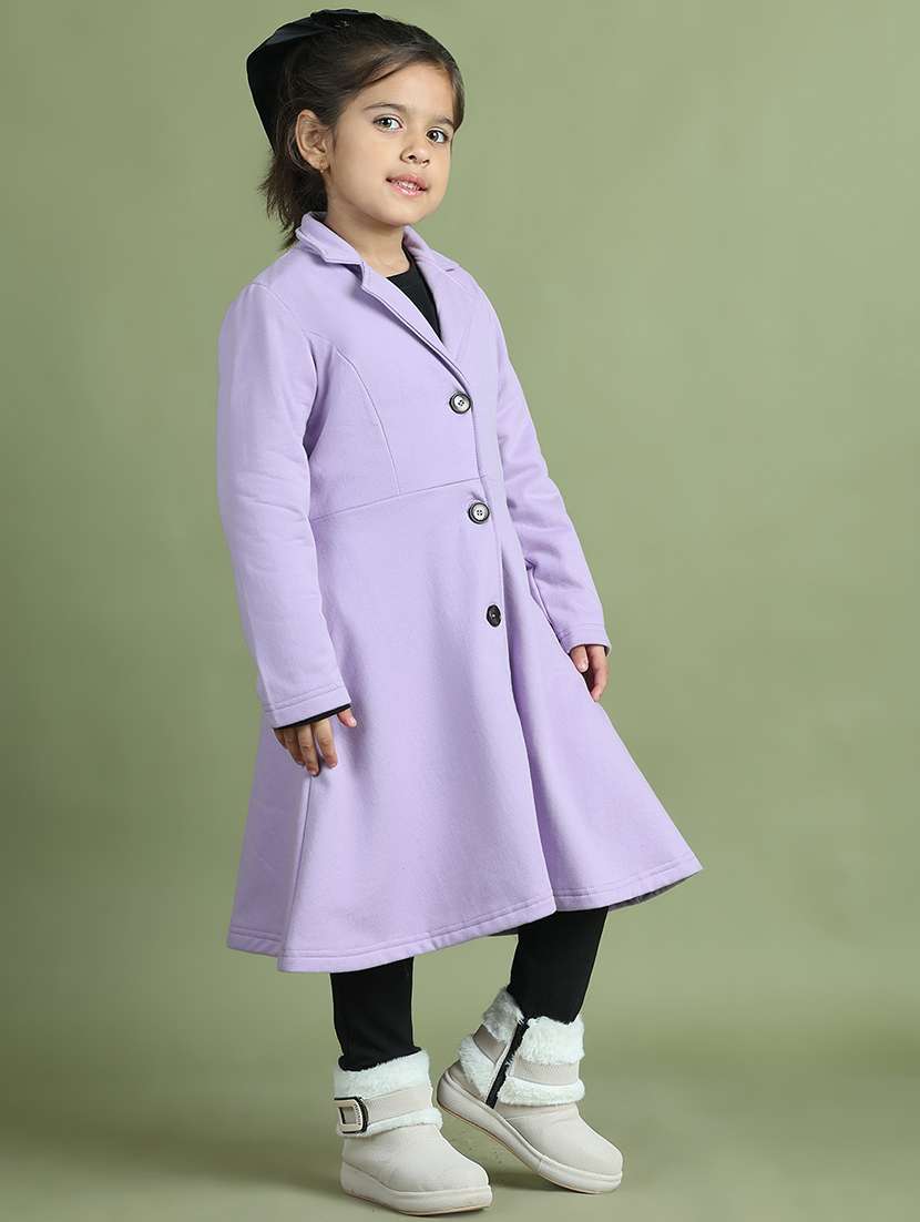 girls solid long sleeve trench coat - 21731879 - Standard Image - 2