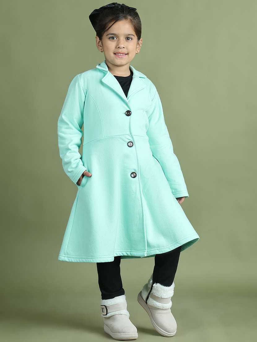 girls solid long sleeve trench coat - 21731880 - Standard Image - 2