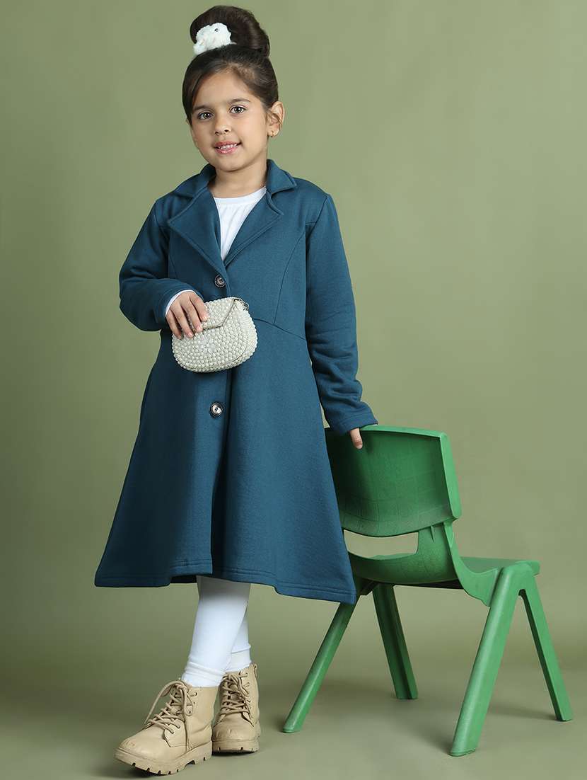 girls solid long sleeve trench coat - 21731881 -  Standard Image - 2