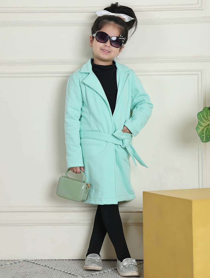 girls solid long sleeve trench coat - 21731883 -  Standard Image - 2