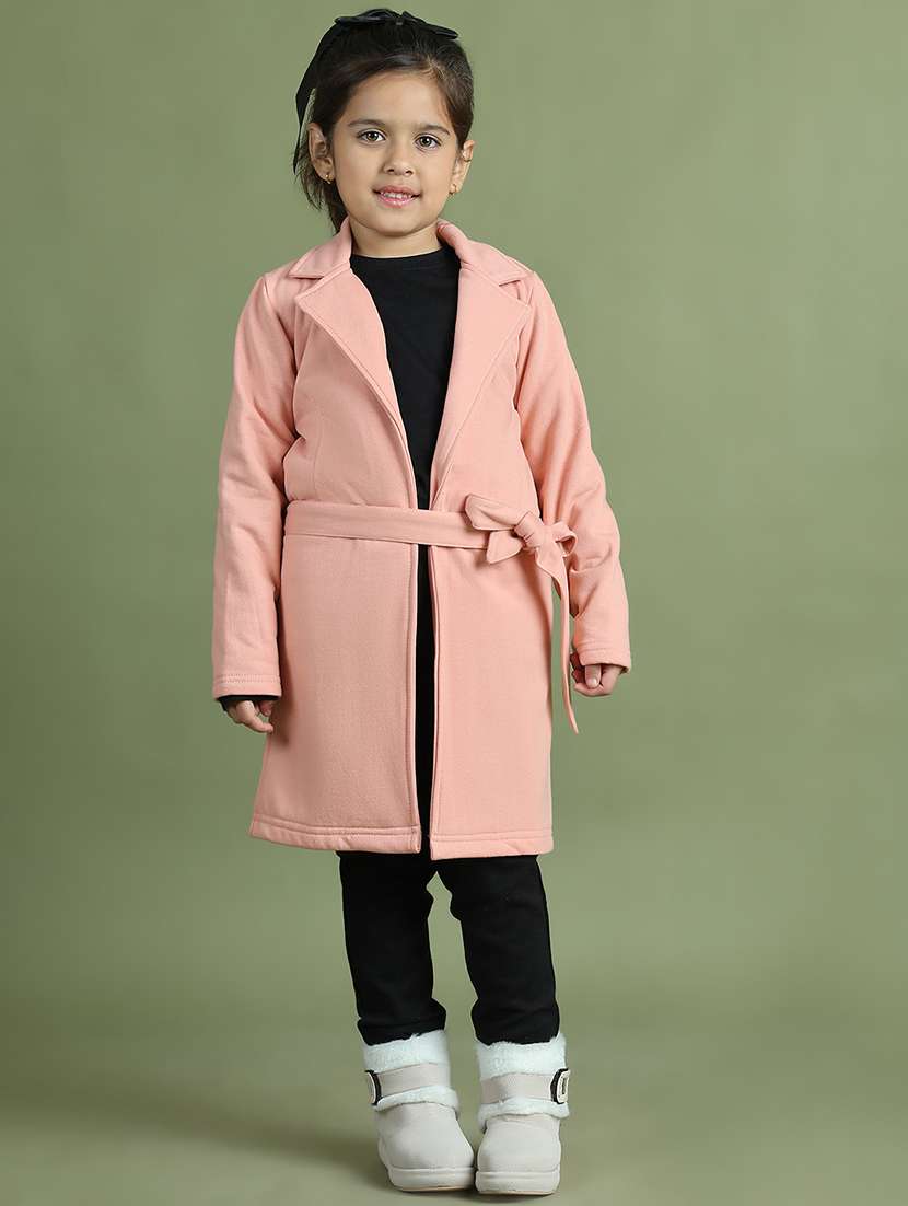 girls solid long sleeve trench coat - 21731891 -  Zoom Image - 0