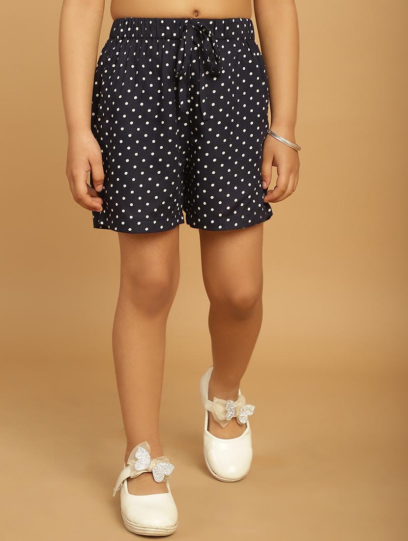girls mid rise polka dots shorts