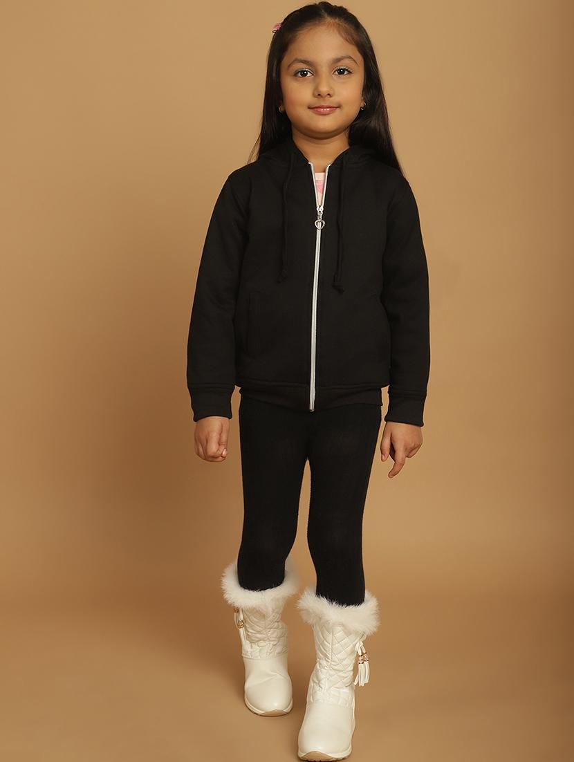 girls solid long sleeve hooded sweatshirt - 21731950 - Standard Image - 2
