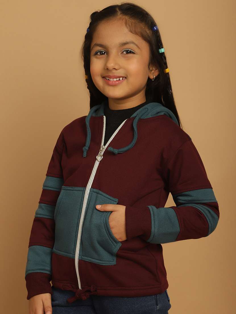 girls color block long sleeve sweatshirt - 21731960 - Standard Image - 2