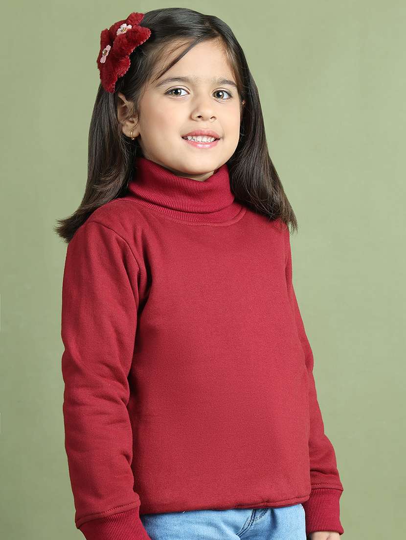 girls solid long sleeve sweatshirt - 21731976 -  Standard Image - 2