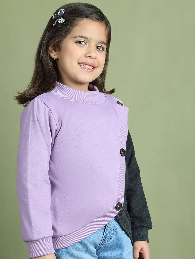 girls color block long sleeve sweatshirt - 21731983 -  Standard Image - 2