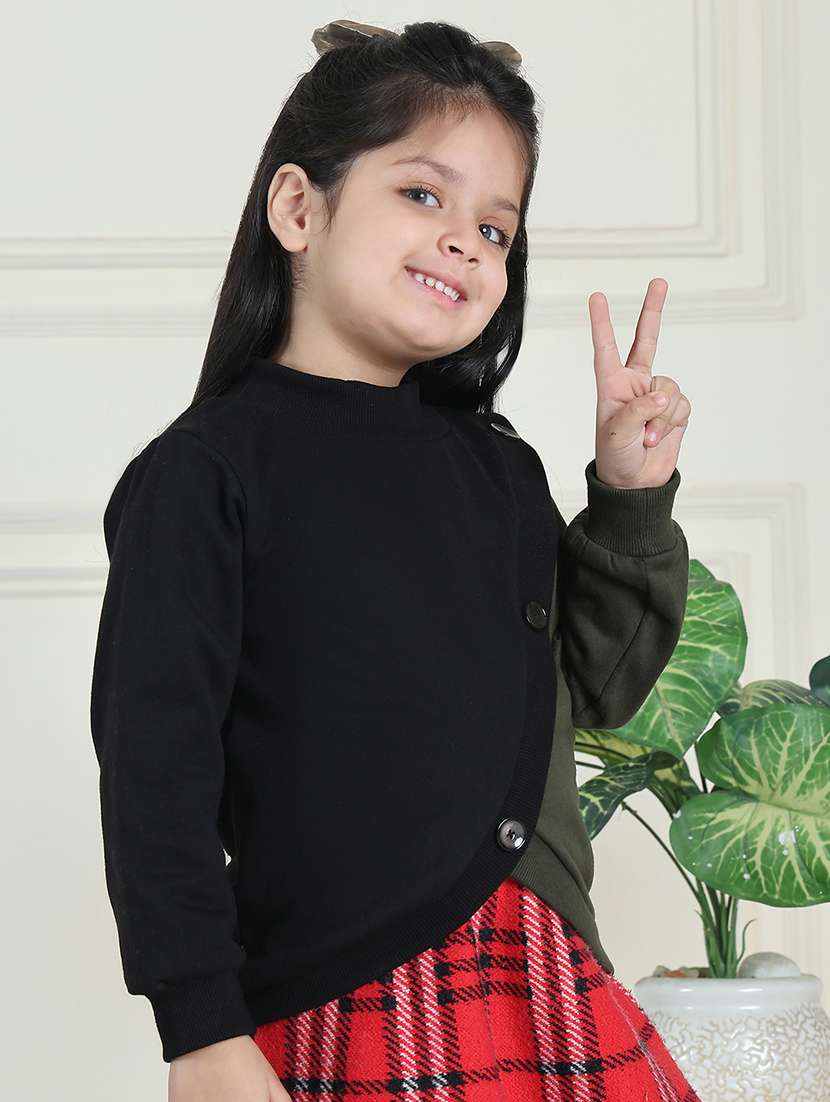 girls color block long sleeve sweatshirt - 21731993 - Standard Image - 2