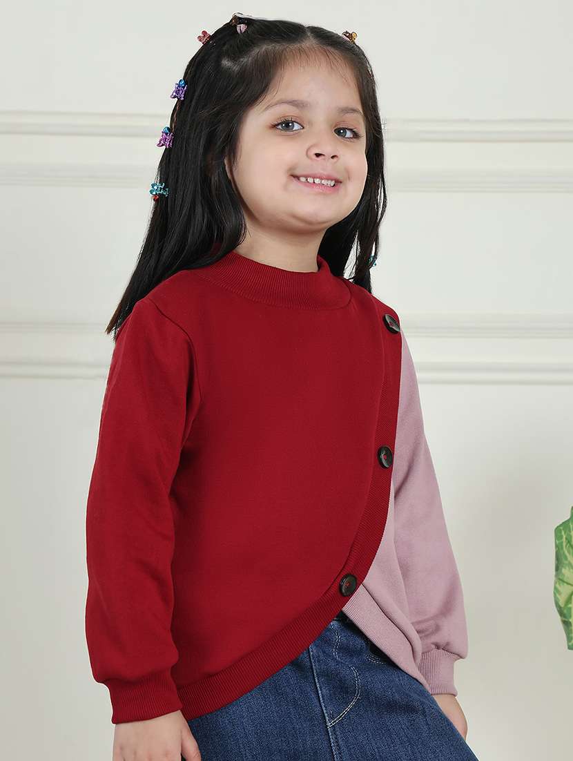 girls color block long sleeve sweatshirt - 21731995 - Standard Image - 2