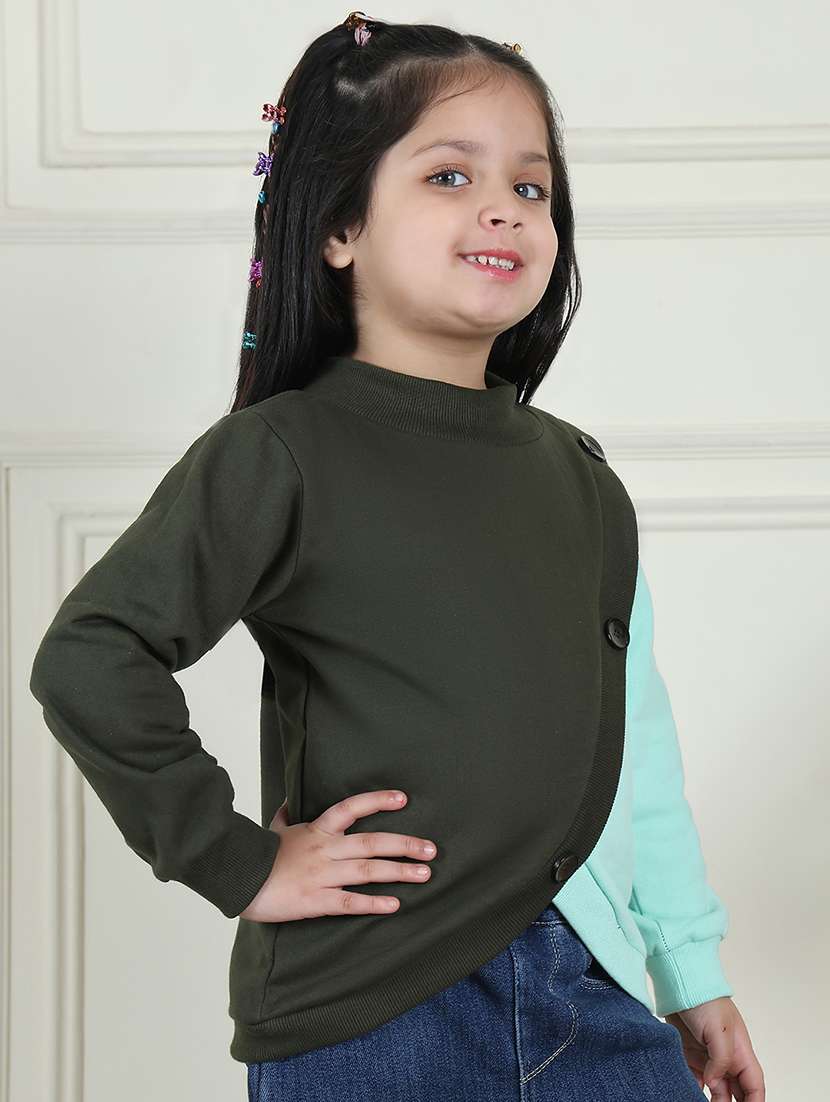 girls color block long sleeve sweatshirt - 21731996 -  Standard Image - 2