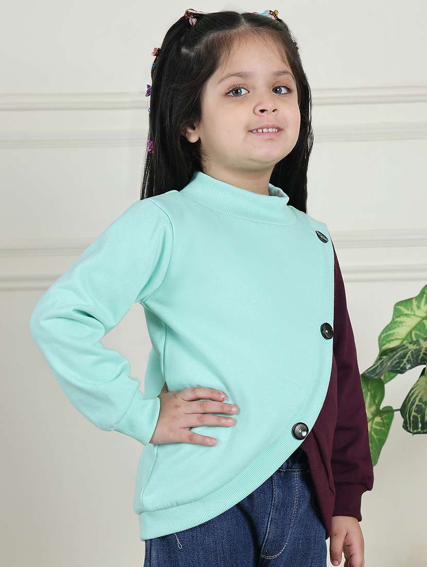 girls color block long sleeve sweatshirt - 21731997 -  Standard Image - 2