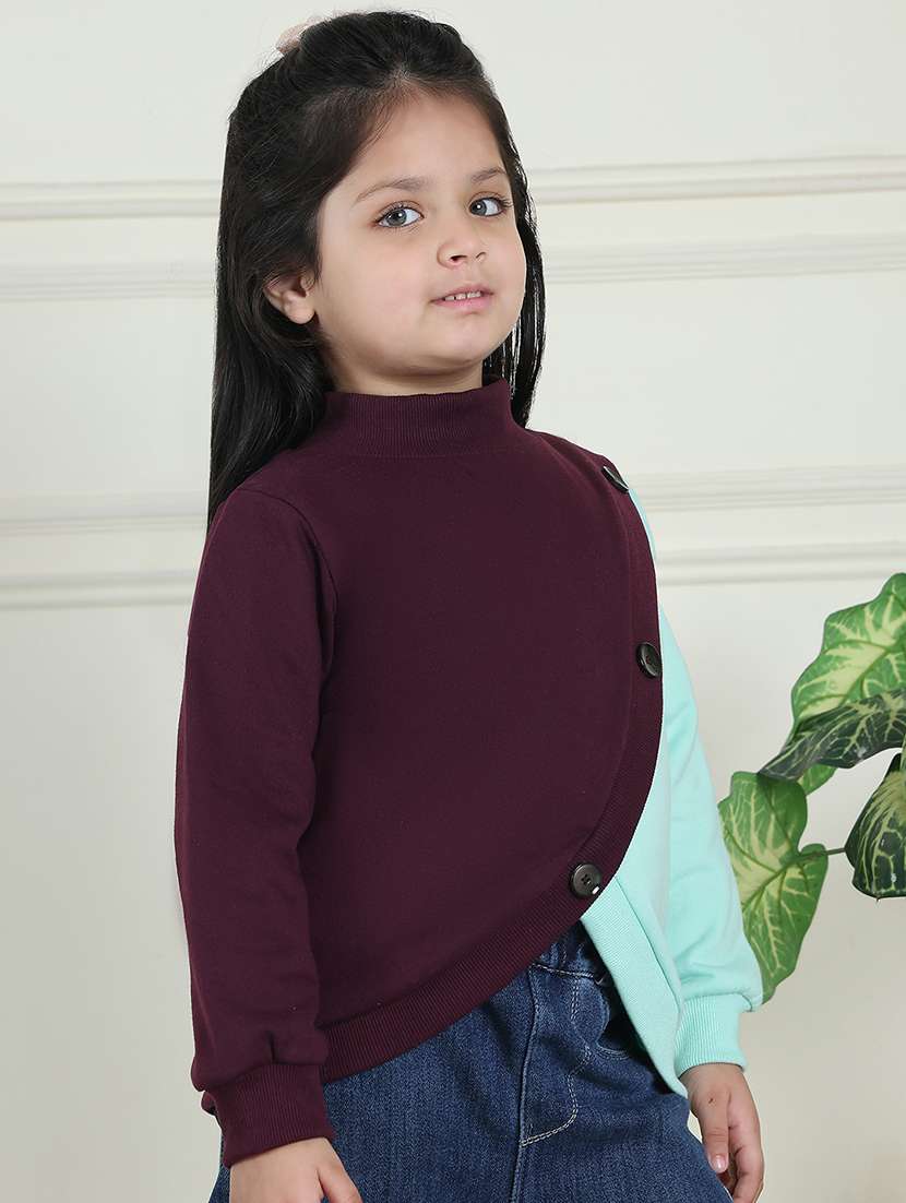 girls color block long sleeve sweatshirt - 21732000 - Standard Image - 2