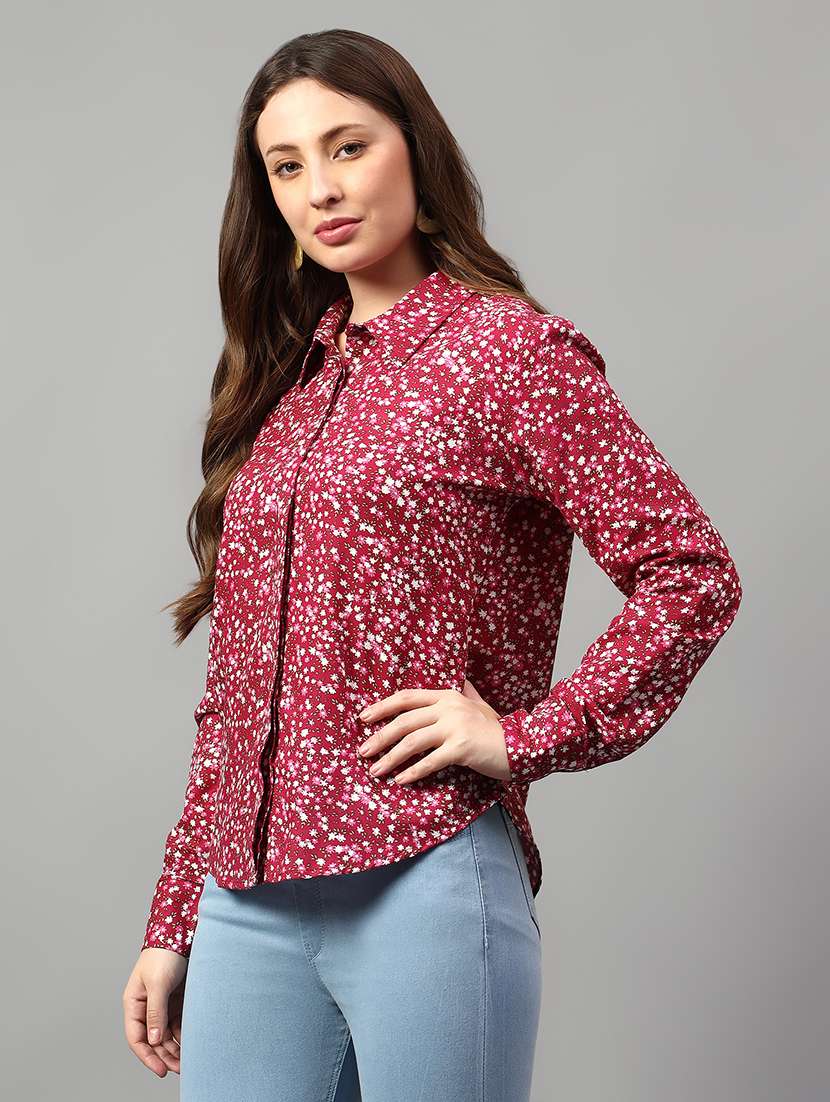 women printed long sleeve shirt - 21732001 -  Standard Image - 2