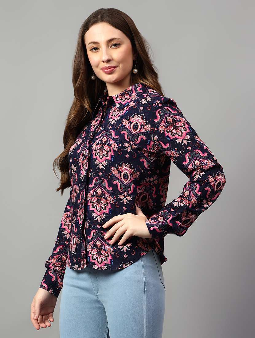 women printed long sleeve shirt - 21732002 -  Standard Image - 2