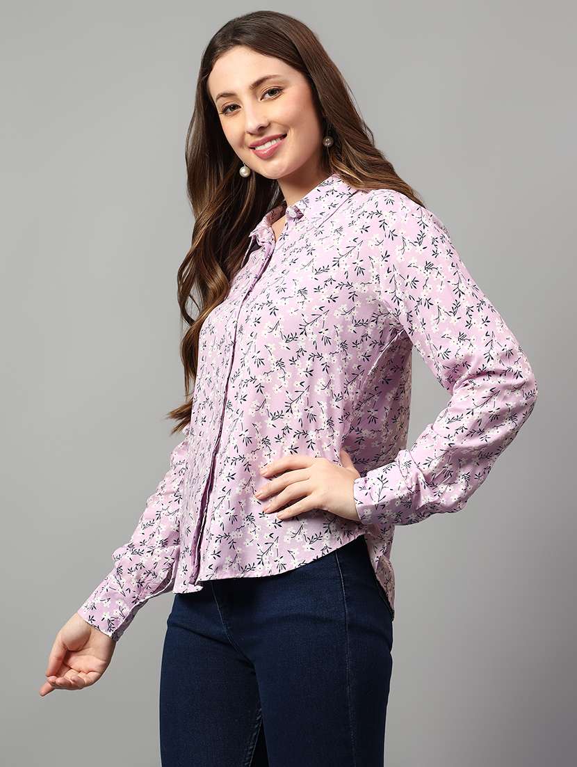 women floral printed long sleeve shirt - 21732004 -  Standard Image - 2
