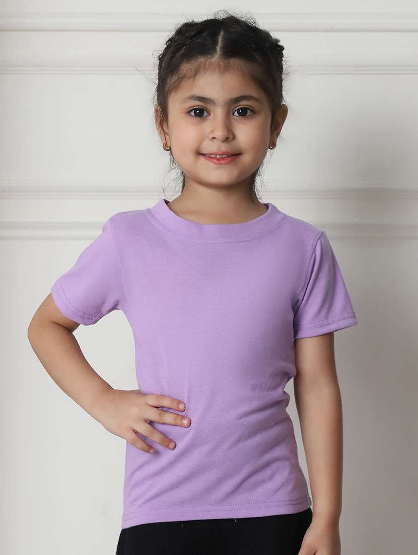 girls solid short sleeve tee