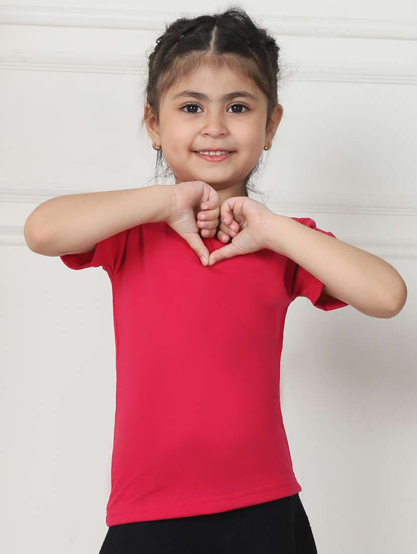 girls solid short sleeve tee