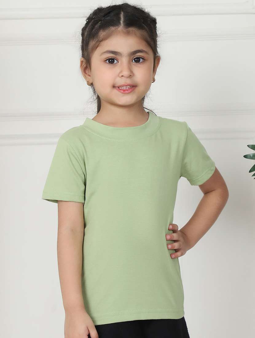 girls solid short sleeve tee