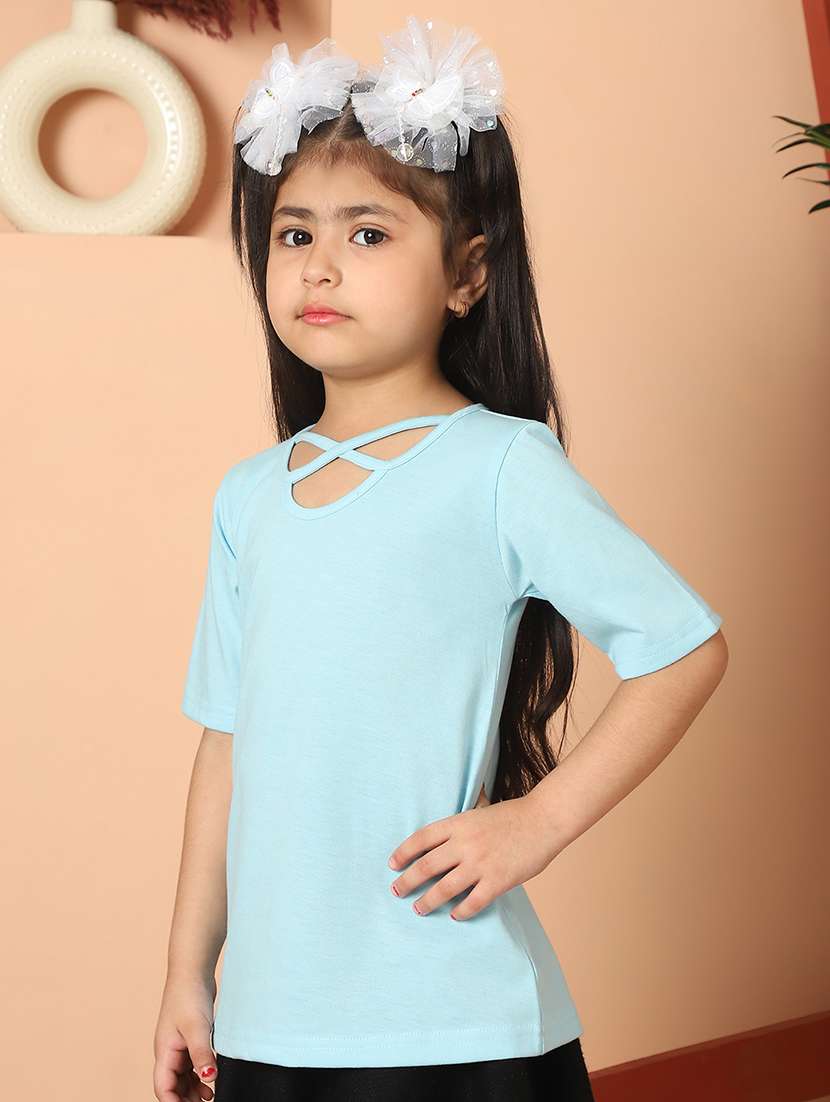 girls solid short sleeve top - 21732060 -  Standard Image - 2
