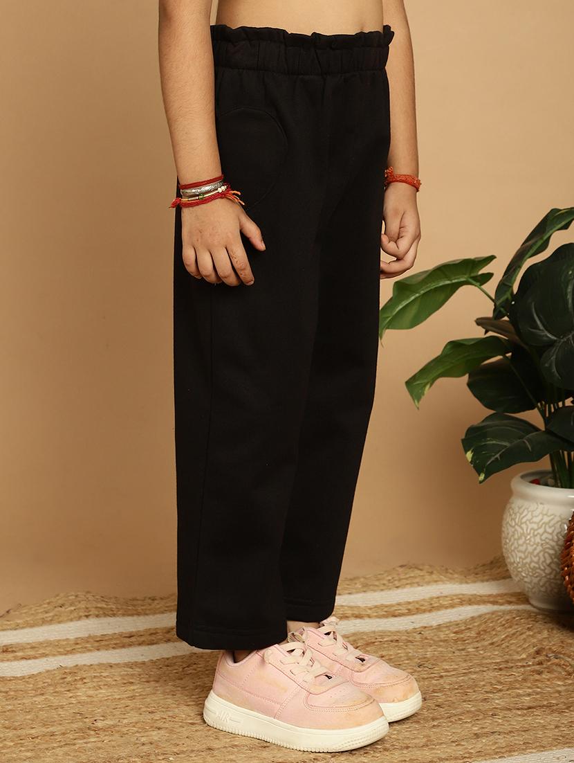 girls solid mid rise trouser - 21732073 - Standard Image - 2