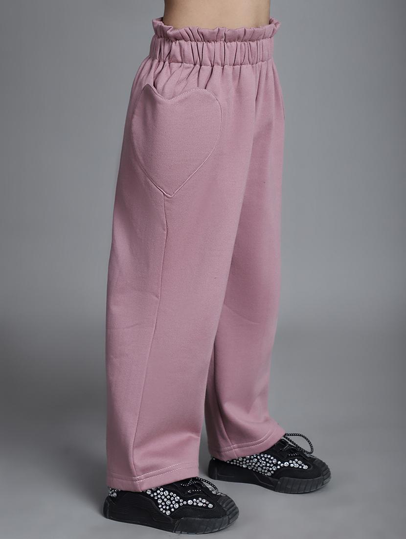 girls solid mid rise casual trouser - 21732075 - Standard Image - 2