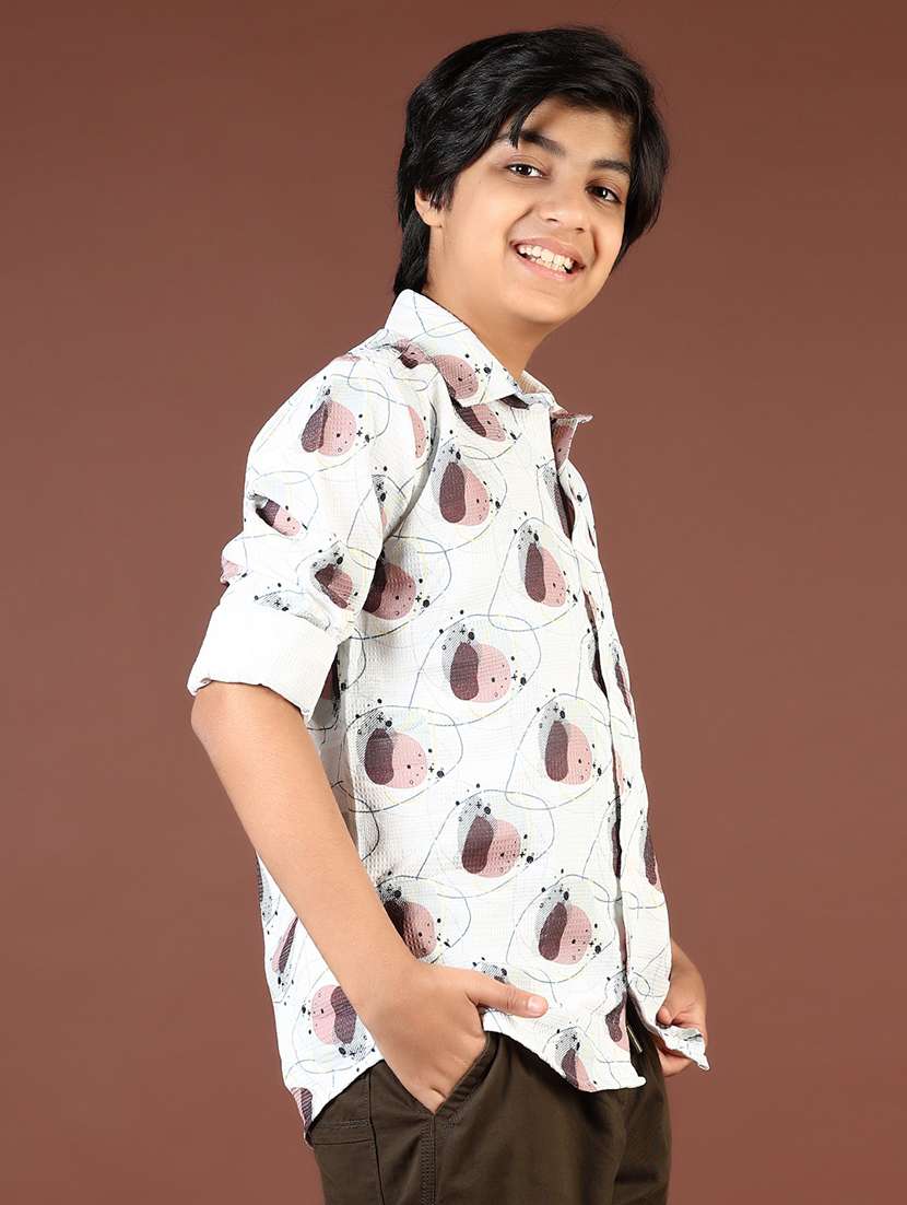 boys printed collared long sleeve shirt - 21732174 -  Standard Image - 2