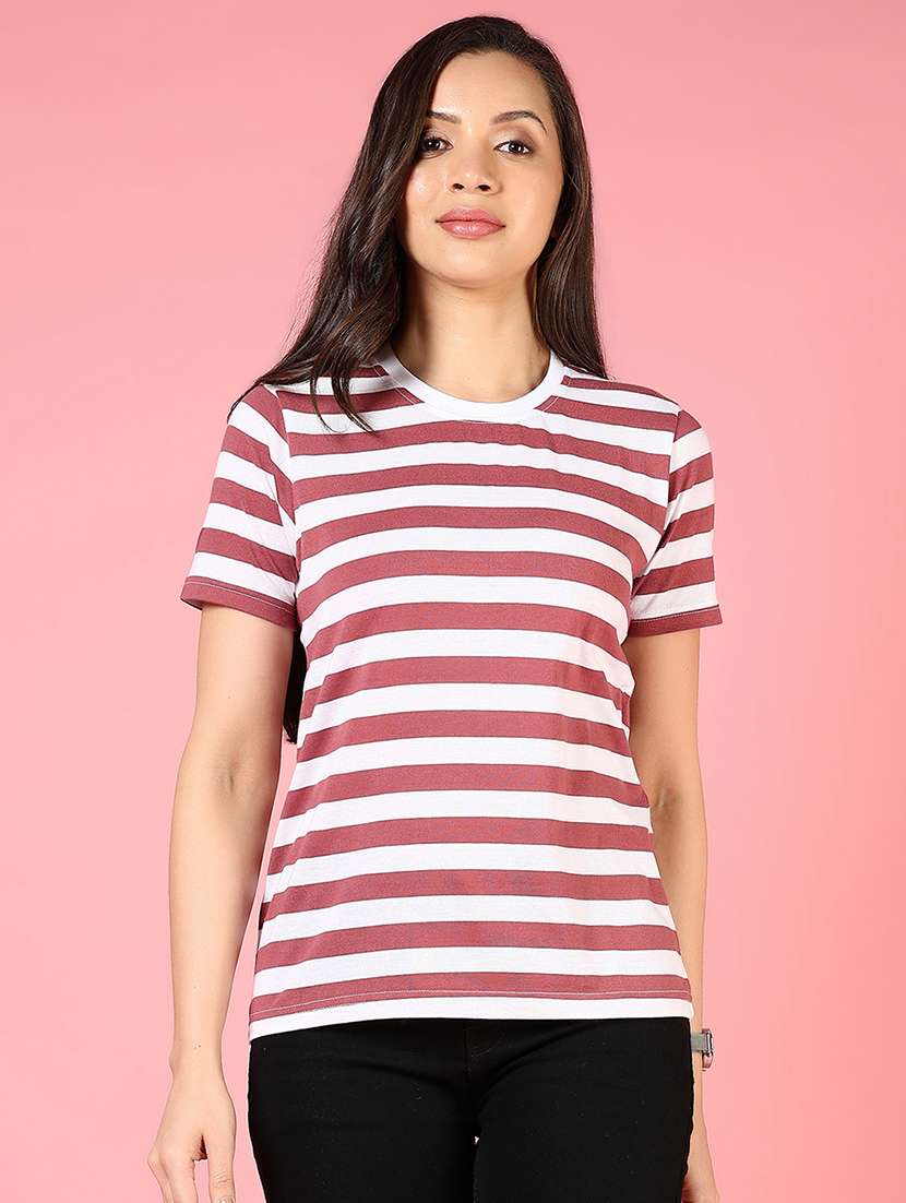 women striped short sleeve t-shirt