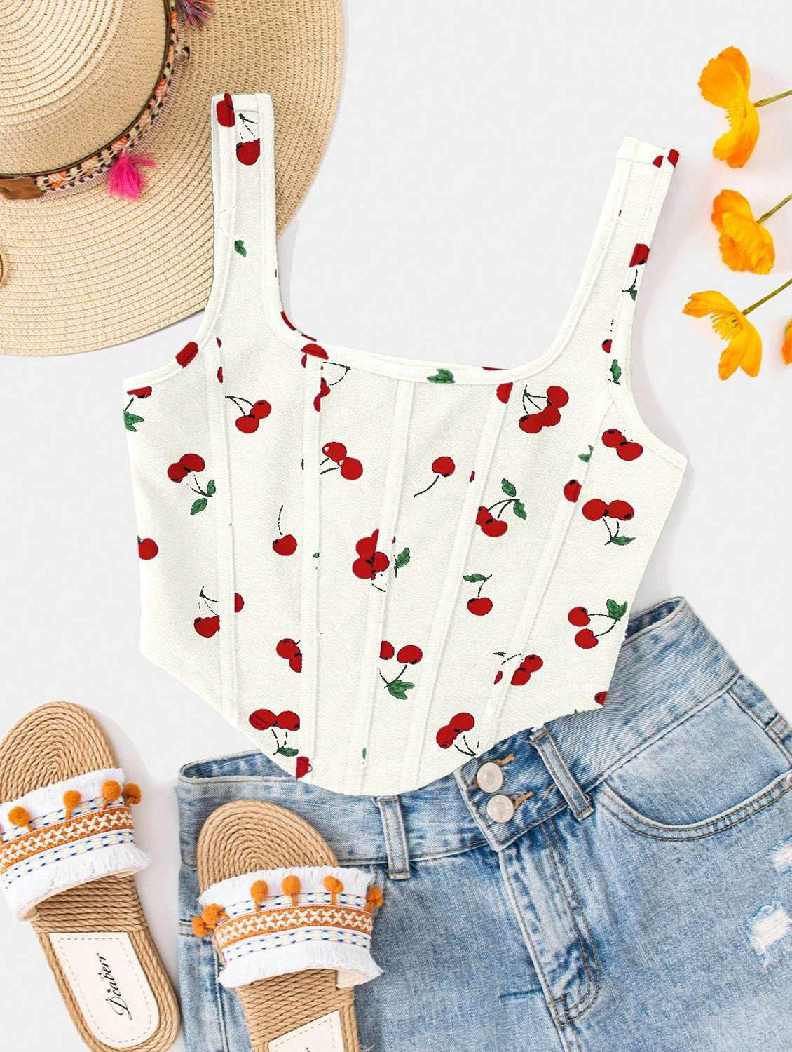 women printed corset crop top