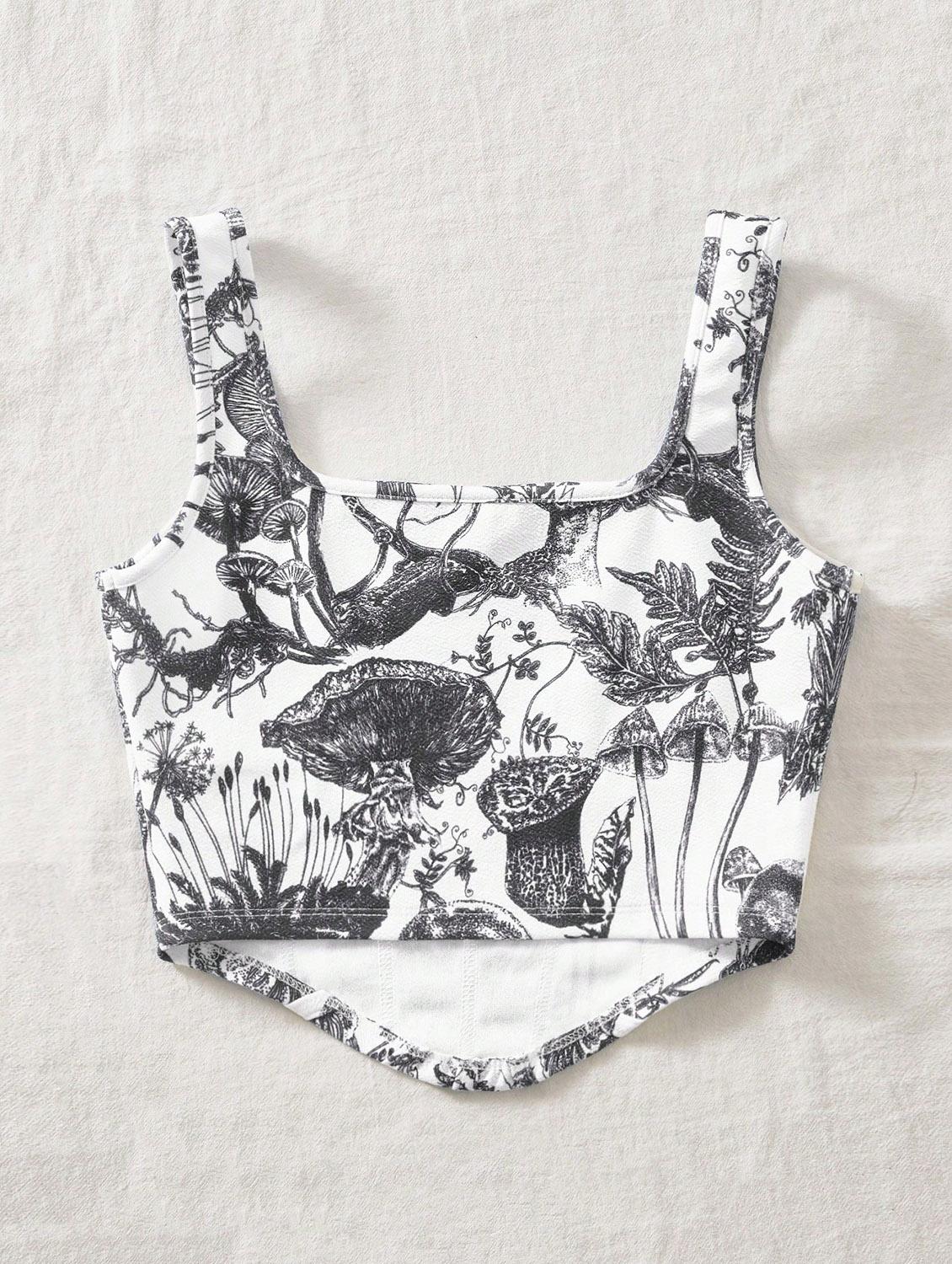 women printed corset crop top - 21732302 - Standard Image - 2