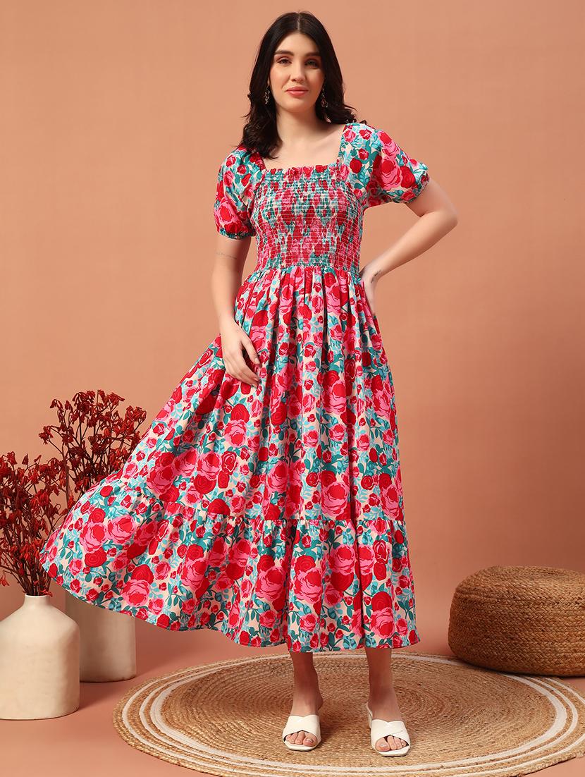 women floral print fit & flare dress - 21732319 -  Zoom Image - 0