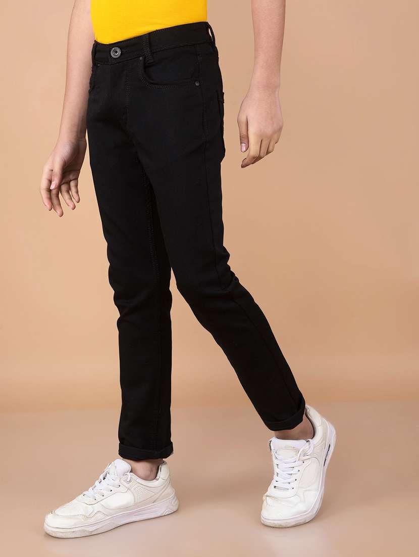 boys solid mid rise jeans - 21732549 -  Standard Image - 2