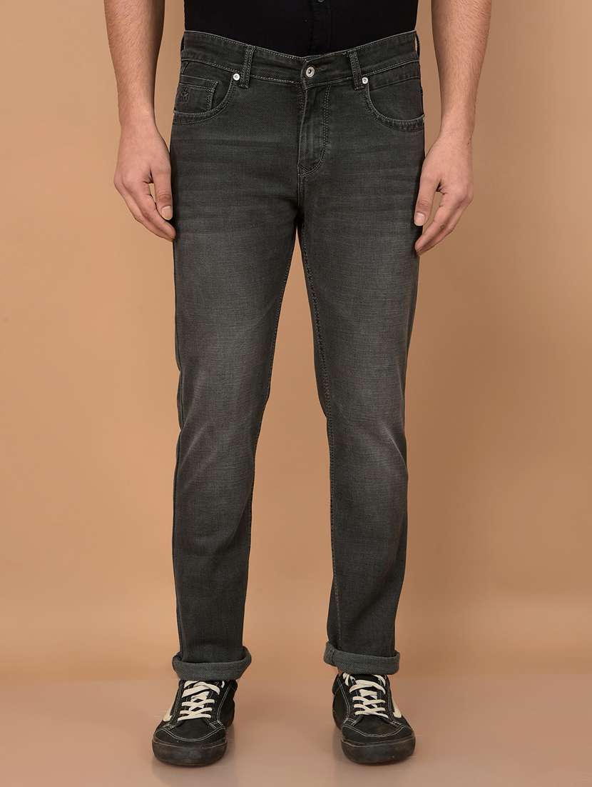 grey cotton blend jeans