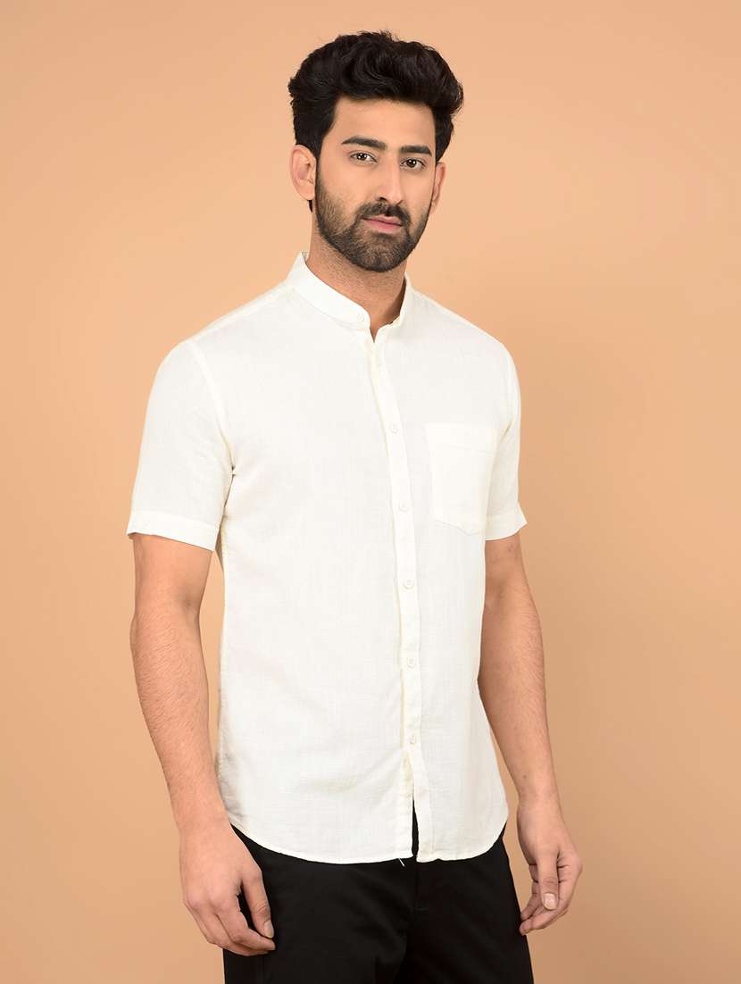 men short sleeves plain casual shirt - 21732615 -  Standard Image - 2