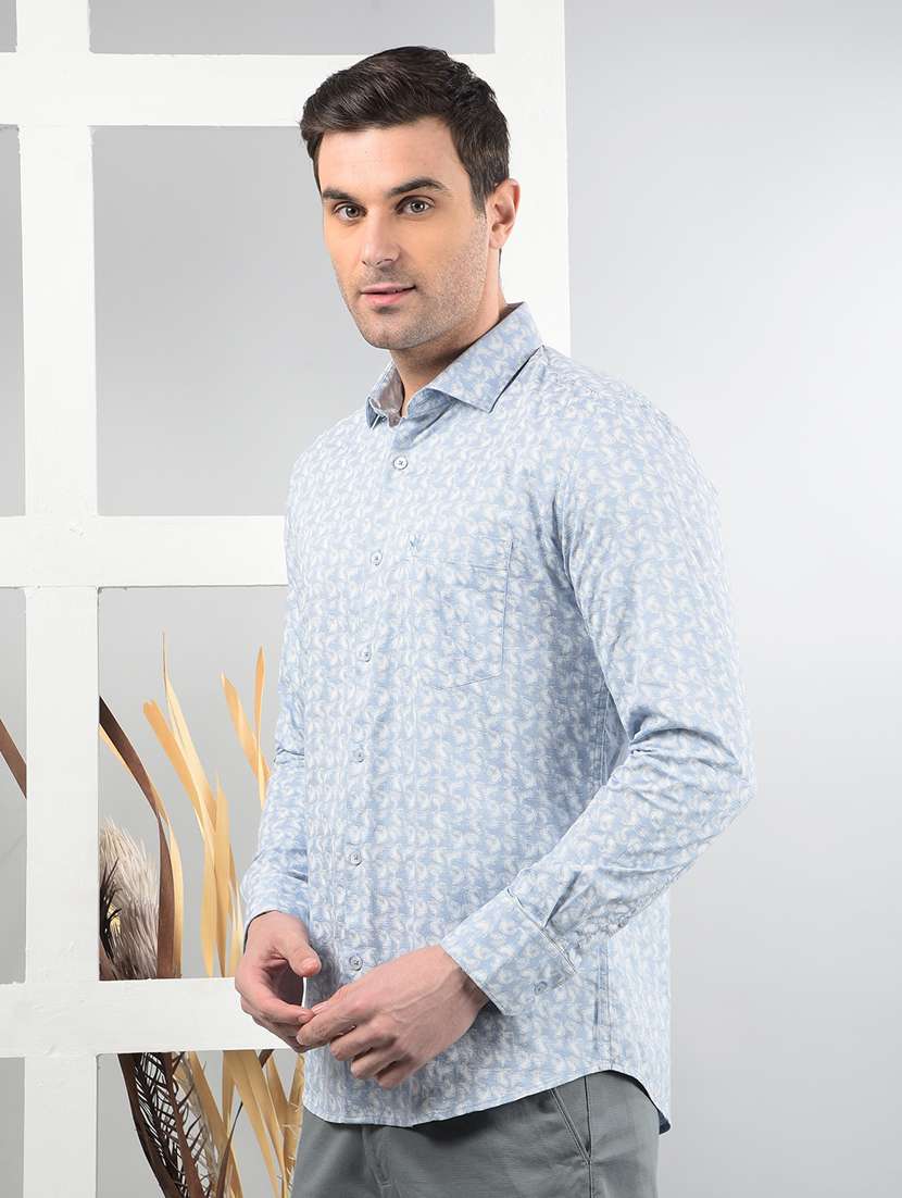 men long sleeves printed casual shirt - 21732623 - Standard Image - 2