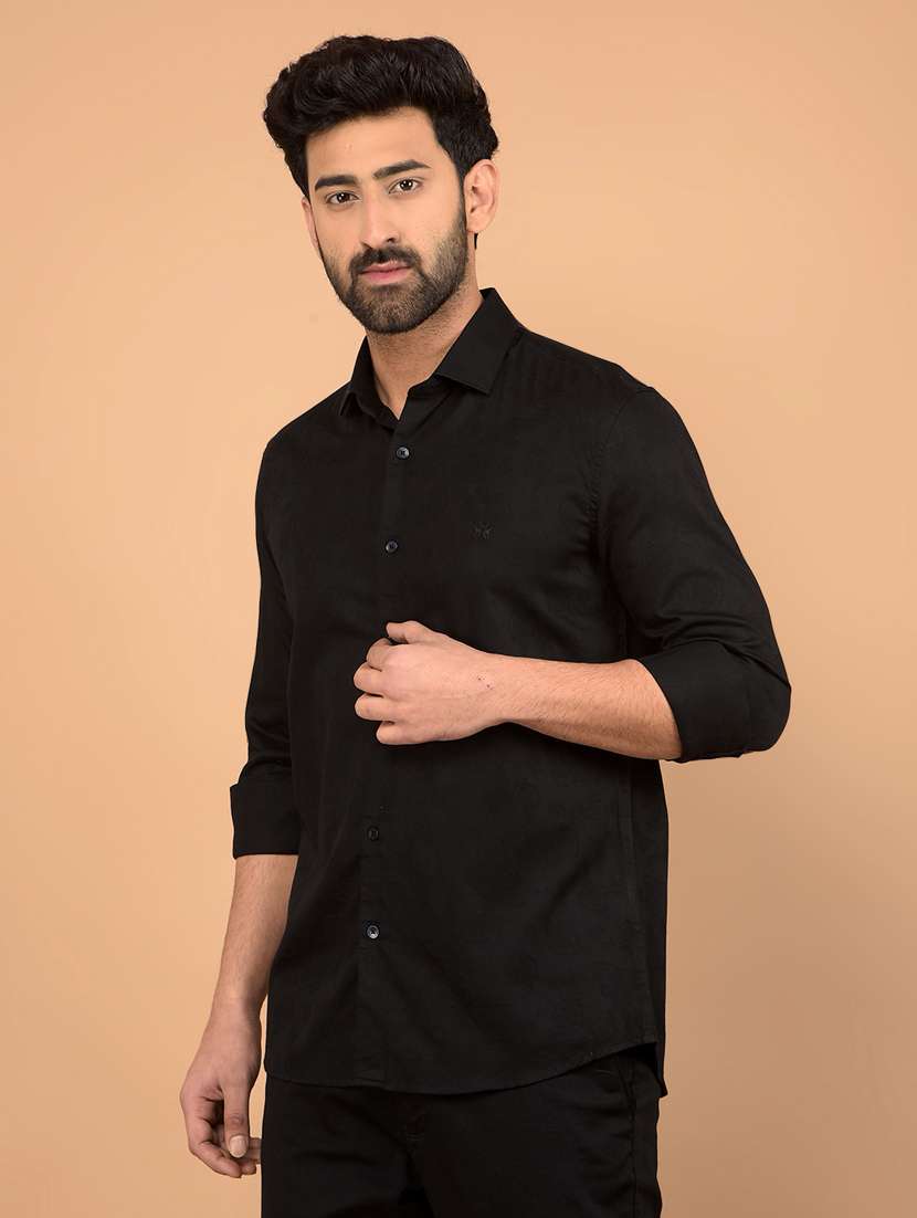 men long sleeves plain casual shirt - 21732627 - Standard Image - 2