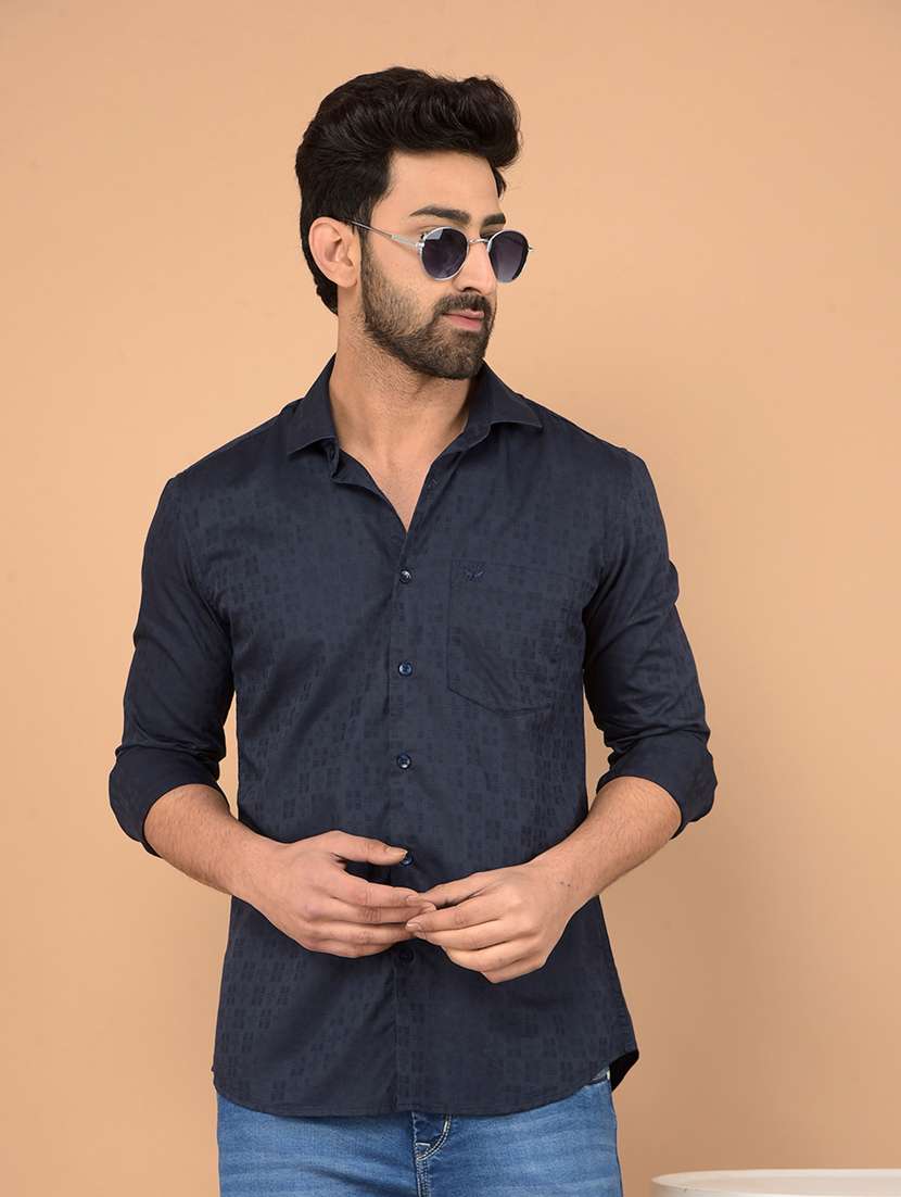 men long sleeves self design casual shirt - 21732632 -  Standard Image - 2