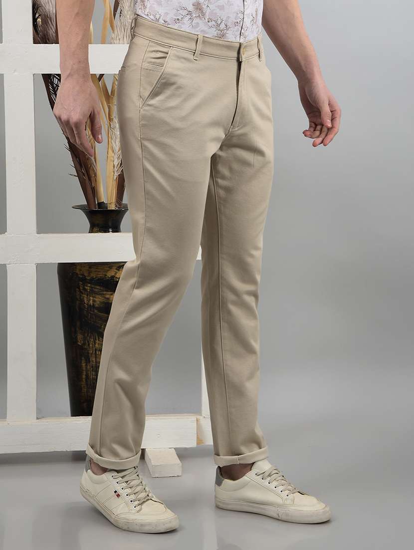 men mid rise solid chinos - 21732687 -  Standard Image - 2