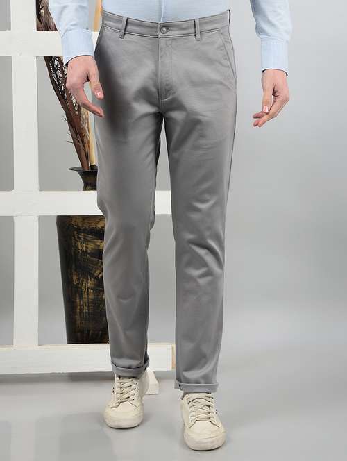 men mid rise solid chinos - 21732688 -  Standard Image - 0