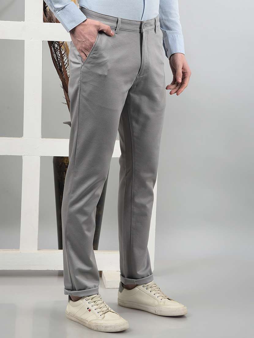 men mid rise solid chinos - 21732688 - Standard Image - 2