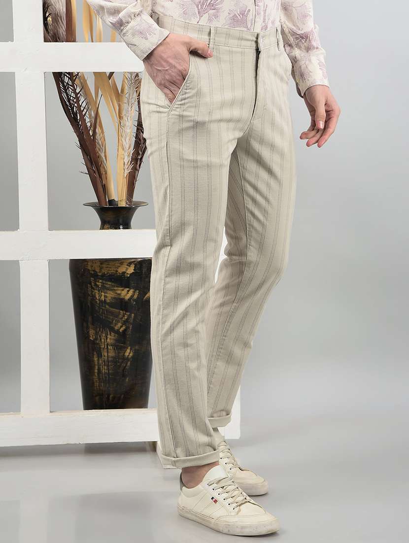 men mid rise striped chinos - 21732691 -  Standard Image - 2